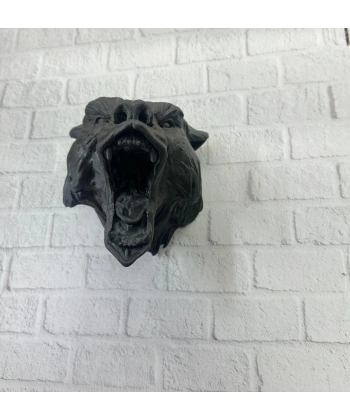 Dekoratif Siyah Ayı Duvar Heykeli Asılabilir Hediyelik 25x19 cm