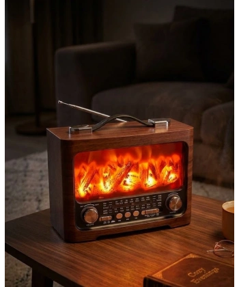 Dekoratif Şömine Görünümlü Bluetooth Hoparlör FM AM SW Radyo USB TF Kart Müzik Çalar