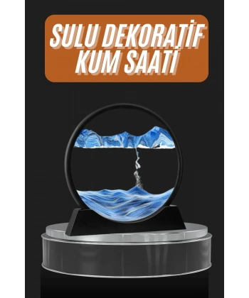 Dekoratif Sulu Kum Saati Ofis Masa Üstü Ev Yuvarlak Kum Saati