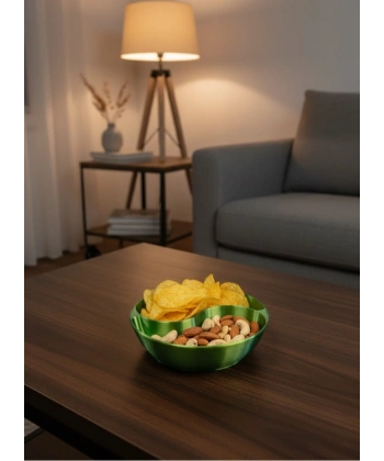 Dekoratif Yeşil Çerezlik Kase 4’lü Set 3x12 cm