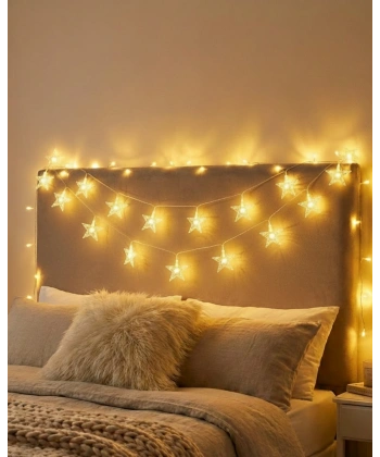 Dekoratif Yıldız LED Aydınlatma 5 Metre Sabit Işık İç Mekan Kullanım