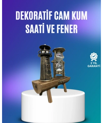 Deniz Feneri Şeklinde El Yapımı Kum Saati – Ev ve Ofis İçin Zarif Süs