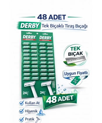 Derby Tek Bıçaklı Tıraş Bıçağı Avantajlı Paket Seçenekleri 48 ADET