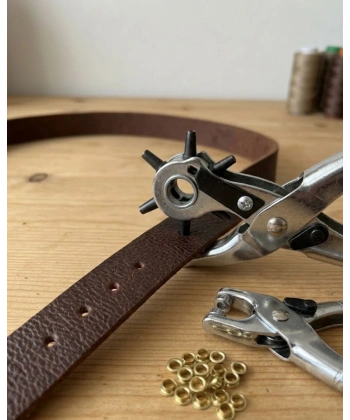 Deri Delme Aparatı 2li Kemer Çanta Ayakkabı Delme Pensesi Seti