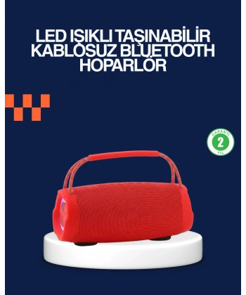 Derin Baslı Çift Hoparlörlü Taşınabilir Kablosuz Hoparlör