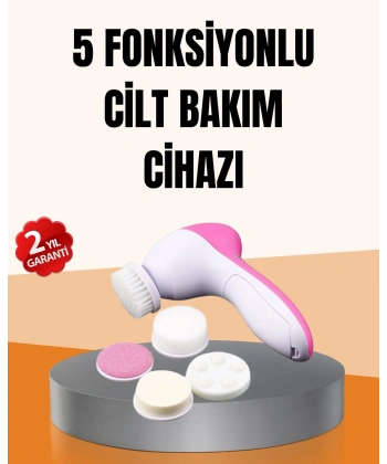 Derin Temizleme ve Masaj İçin 5 Başlıklı Yüz Cilt Bakım Aleti
