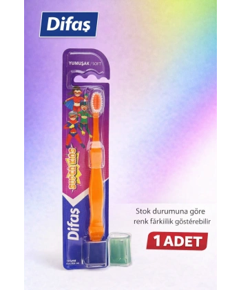 Difaş Kids Çocuk Diş Fırçası Koruyucu Kapaklı Yumuşak Kıllı 1 Adet