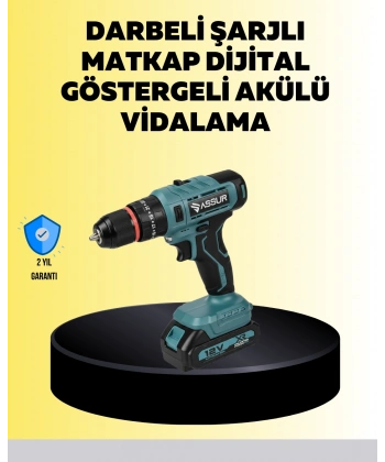 Dijital Ekranlı Matkap Seti Çift Akülü