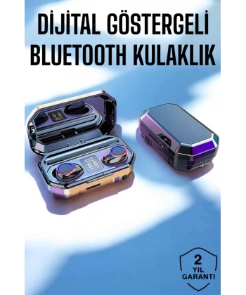 Dijital Göstergeli Bluetooth Bağlantılı Kulaklık Dokunmatik Kontrol
