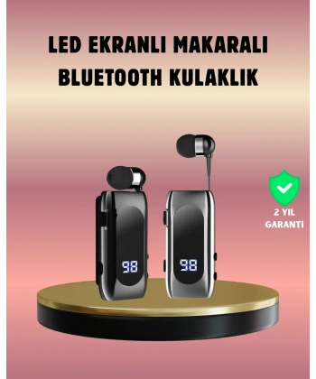 Dijital Göstergeli Bluetooth Kulaklık – Klipsli ve Şık Tasarım