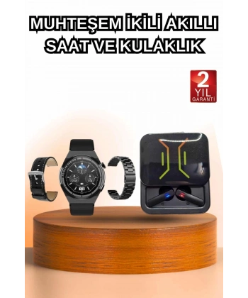 Dijital Göstergeli Bluetooth Kulaklık ve Bildirim Görebilen Akıllı Saat Alarm ve Titreşim