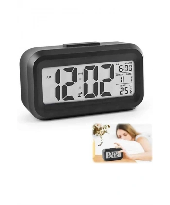 Dijital Işıklı Alarmlı Çalışma Masası Ekran Pilli Çalar Saat