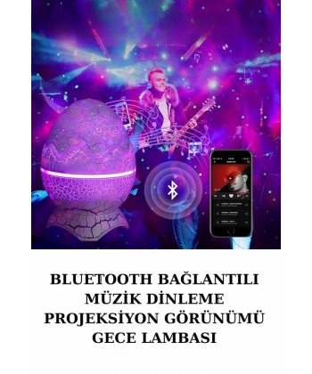 Dinozor Speaker Renk Değiştirme Projeksiyon Modu Bluetooth Hoparlör Gece Lambası