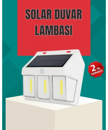 Dış Mekan Solar Duvar Lambası – 120° Hareket Algılama, 3 Işık Modu