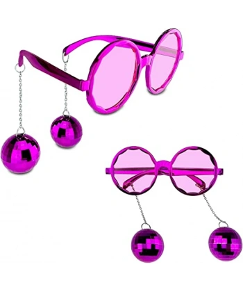 Disko Toplu Küpeli Parti Gözlüğü Pembe Renk
