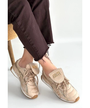 Dissa Bej Cilt Bağcıklı Paraşüt Detaylı Spor Ayakkabı