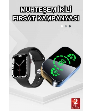 Dokunmatik Akıllı Saat Yeni Nesil Kulaklık Kampanyası ANC Özelliği Yüksek Ses Kaliteli