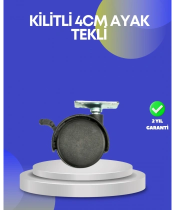 Dolap ve Raflar İçin 4 cm Kilitli Tekerlek Tekli