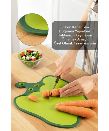 Dolma Biber Figürlü Kaydırmaz Kesme Tahtası Doğrama Panosu