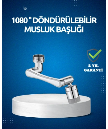 Dönen Musluk Başlığı 1080 Derece Ayarlanabilir Filtreli Sprey Uç