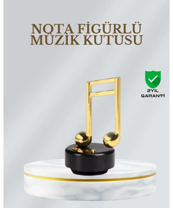 Dönen Nota Figürlü Müzik Box Işıltılı Dekoratif Tasarım