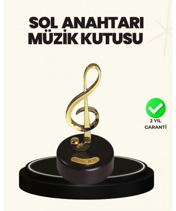 Dönen Sol Anahtarı Figürlü Müzik Kutusu Şık Hediyelik Dekor