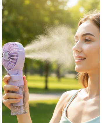 Dönen Su Sisli El Fanı – 4 Kademeli Rüzgar, Şeffaf Su Haznesi, Sessiz Çalışma