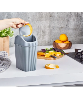 Döner Kapaklı Mini Çöp Kovası 2.5 LT - GRİ