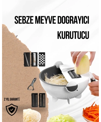Döner Mekanizmalı Rende Bıçaklı Sebze Dilimleyici Seti