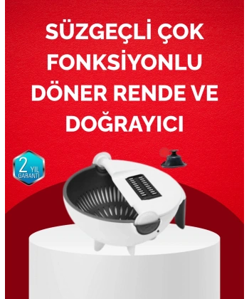 Döner Mekanizmalı Sebze Doğrayıcı Hazneli Rende