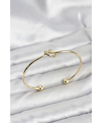 Düğüm Model Pirinç Gold Renk Kadın Bileklik