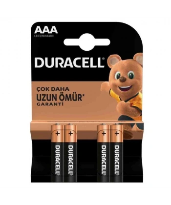 Duracell LR03/MN2400 Alkalin AAA İnce Kalem Pil 4lü Paket