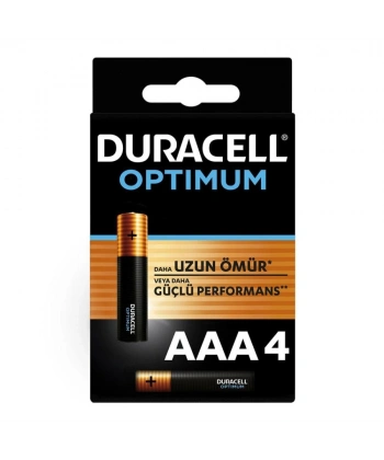 Duracell Optimum Alkalin AAA İnce Kalem Pil 4Lü Paket