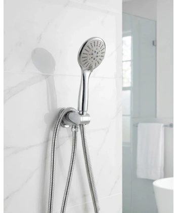 Duş Başlığı Seti Spiral Hortum Hareketli El Duşu Tutacağı Kirece Dayanıklı Tasarım