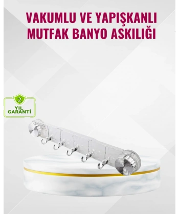 Duvar Tipi Vakumlu Askılık Şeffaf Orta Tasarımlı