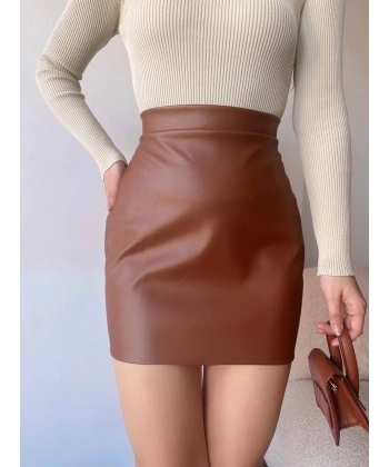 Düz deri etek taba h24468