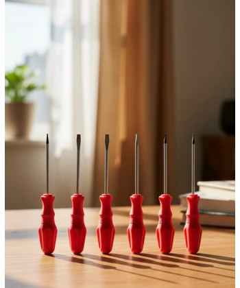 Düz ve Yıldız Başlıklı 7li Tornavida Seti Ergonomik Tutma