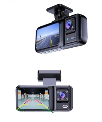 DVR Araç İçi Kamera Ön ve İç Kamera 2 İnç Ekranlı Çift Kamera