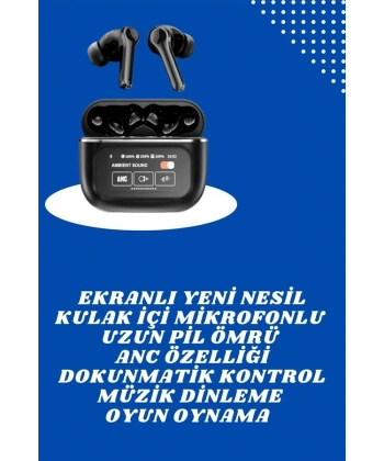 Ekranlı Yeni Nesil Pro Kulaklık ve Akıllı Saat Kampanyası Kulak İçi Mikrofonlu