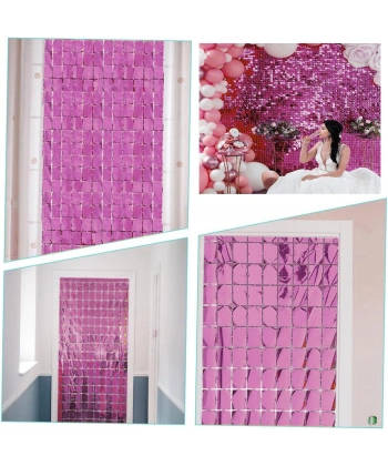 Ekstra Metalize Rose Gold Renk Disko Dikdörtgen Kesim Kapı Perdesi Dekorasyon 1x2 Metre