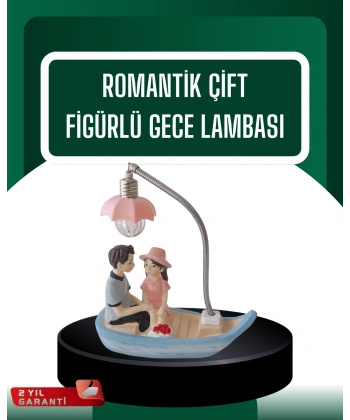 El Ele Tutuşan Çift Figürlü Dekoratif Gece Lambası Romantik Tasarım