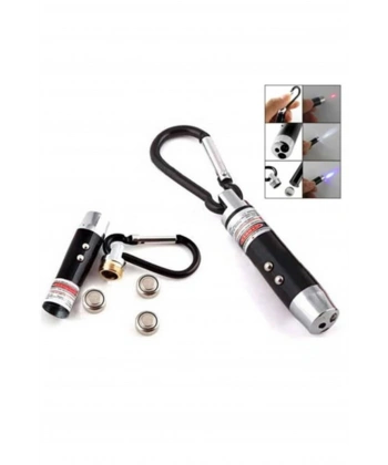 El Feneri Anahtarlık Işıklı Anahtarlık 3 Fonksyonlu Lazer Led Fener