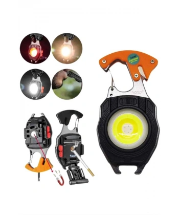 El Feneri LED Anahtarlık Çok Fonksiyonlu Mini Çakmak Özellikli