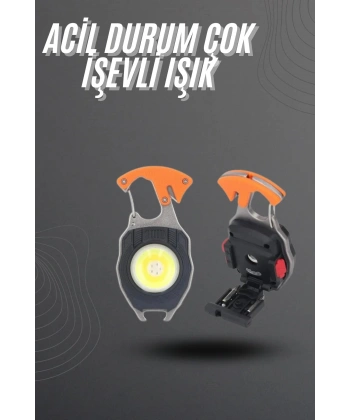 El Feneri LED Anahtarlık Çok Fonksiyonlu Mini Çakmak Özellikli