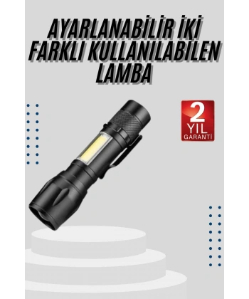 EL Feneri Uzun Menzilli Usb Şarj Edilebilir Kamp Lambası