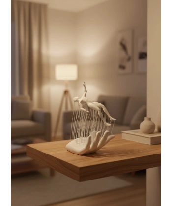 El İnsan Figürü Beyaz Modern Soyut Tasarım Salon ve Ofis Dekorasyonu