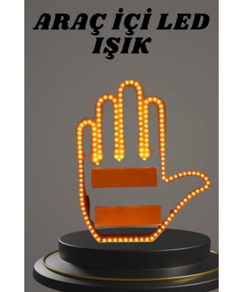 El Orta Parmak Led Kumandalı Araç İçi Reflektör Arka Cam El Simgesi