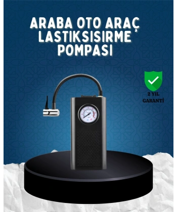 Elektrikli Hava Kompresörü Type-C USB Şarjlı Çok Fonksiyonlu Lastik Pompası