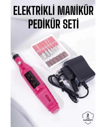 Elektrikli Manikür Pedikür Törpü Seti Protez Tırnak Nasır Temizleyici