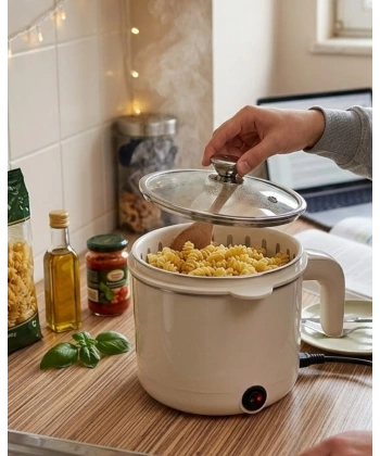 Elektrikli Mini Tencere 1 Litre Çorba Pilav Makarna Pişirici Çok Fonksiyonlu